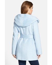 GUESS Hooded Shawl Collar Wrap Coat