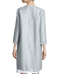 Kay Unger New York Long Tweed Coat Sky Blue