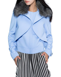 ChicNova Pure Color Fur Collar Fake Two Piece Coat