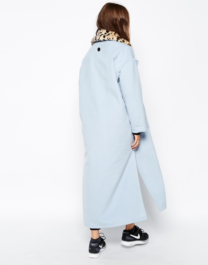 Story Of Lola Duster Coat With Faux Fur Leopard Collar, $143 | Asos ...