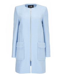 Wallis Blue Collarless Coat
