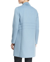 Armani Collezioni Wool Cashmere Snap Front Car Coat Medium Blue