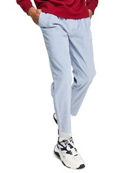 Topman Tapered Corduroy Trousers In Light Blue At Nordstrom