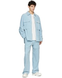 Wooyoungmi Blue Polyester Trousers
