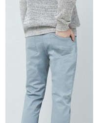 Mango Outlet Slim Fit 5 Pocket Gart Dyed Trousers