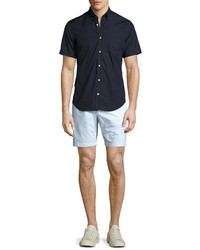 Burberry Tailored Cotton Chino Shorts Pale Opal Blue