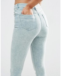 Asos Collection Ridley Skinny Ankle Grazer Jeans In Eucalyptus Wash