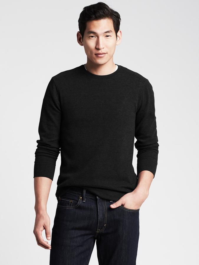Banana Republic Waffle Knit Crew Pullover | Where to buy & how to wear