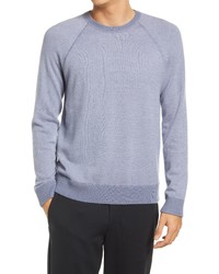 Vince Birds Eye Wool Cashmere Pullover In Iris Bluepearl At Nordstrom