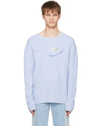 Feng Chen Wang Blue Distressed Sweater