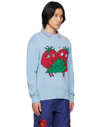 Sky High Farm Workwear Blue Happy Tomatoes Sweater