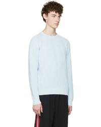 AMI Alexandre Mattiussi Blue Ribbed Sweater