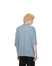 Jil Sander Blue Wool Short Sleeve Sweater