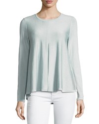 Lafayette 148 New York Cashmere Silk Blend Pleat Front Sweater