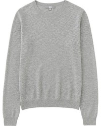 Uniqlo Cotton Cashmere Lacy Crewneck Sweater