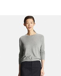 Uniqlo Cotton Cashmere Lacy Crewneck Sweater