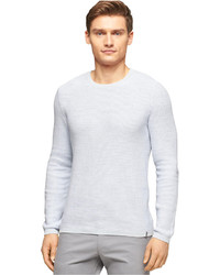 Calvin Klein Cotton Marled Brioche Stitched Crew Neck Sweater