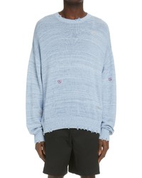 Acne Studios Kapi Ombre Distressed Cotton Sweater In At Nordstrom