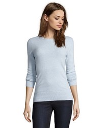 Hayden Light Grey Cashmere Knit Crewneck Sweater