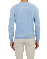 Z Zegna Stockinette Stitched Sweater Blue
