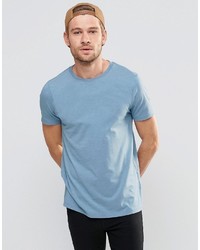Asos Brand T Shirt With Crew Neck In Blue Marl