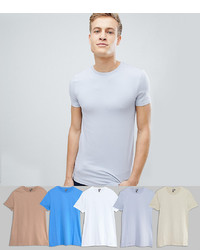 ASOS DESIGN Crew Neck T Shirt 5 Pack Save