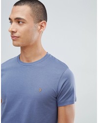 Farah Farris Slim Fit Logo T Shirt In Blue
