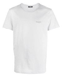 Balmain Flocked Logo Organic Cotton T Shirt