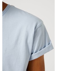 Topman Light Blue Muscle Fit Roller T Shirt