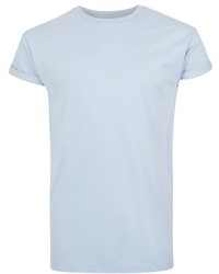 Topman Light Blue Muscle Fit Roller T Shirt