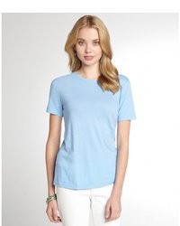Three Dots Marine Blue Supima Cotton Short Sleeve T Shirt