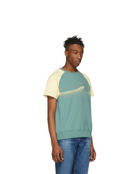 Nudie Jeans Off White And Green Colors Sune T Shirt