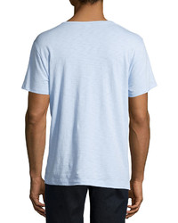 Vince Short Sleeve Slub Crewneck T Shirt Light Blue