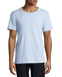 Vince Short Sleeve Slub Crewneck T Shirt Light Blue