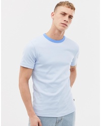 Tiger of Sweden Jeans Slim Fit Crew Neck T Shirt With Tonal Neck In Blue