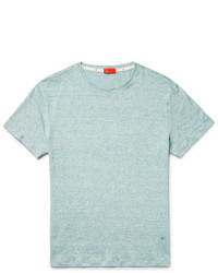 Isaia Space Dyed Knitted Linen And Cotton Blend T Shirt