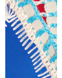 Kiini Tuesday Crochet Trimmed Triangle Bikini Top Azure
