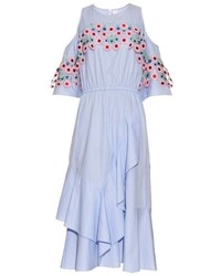 Light Blue Crochet Midi Dress