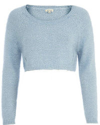 River Island Blue Cropped Sweater