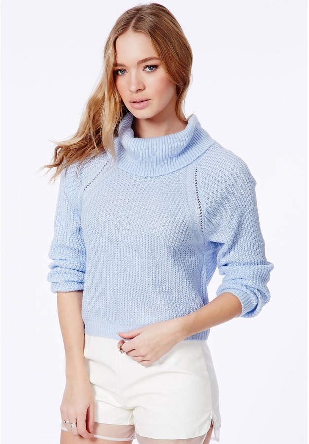 baby blue roll neck jumper