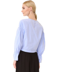 3.1 Phillip Lim Cropped Top With Piping Gathering