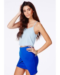 Missguided Ambre Blue Strappy Crop Top