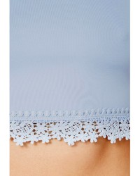 Missguided Jasena Blue Cami Crop Top With Crochet Detail