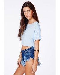 Missguided Milanna Blue Oversized Crop Top