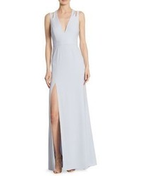 Halston Heritage V Neck Cutout Gown