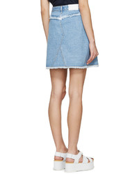 Sjyp Blue Buttoned Denim Miniskirt