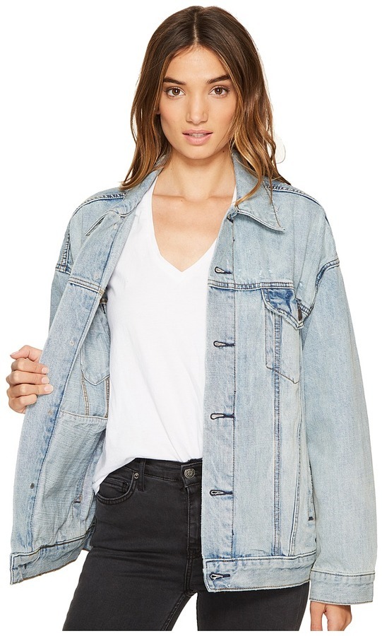 Free People Denim Trucker Jacket Coat, $129 | Zappos | Lookastic