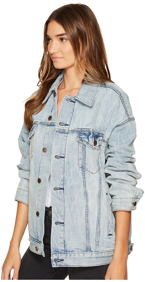 Free People Denim Trucker Jacket Coat, $129 | Zappos | Lookastic