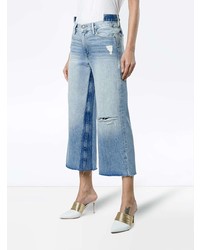 Frame Denim Le Reconstructed Cropped Patchwork Jeans