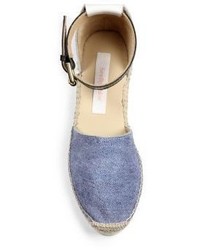 See by Chloe Glyn Chambray Ankle Strap Platform Espadrilles